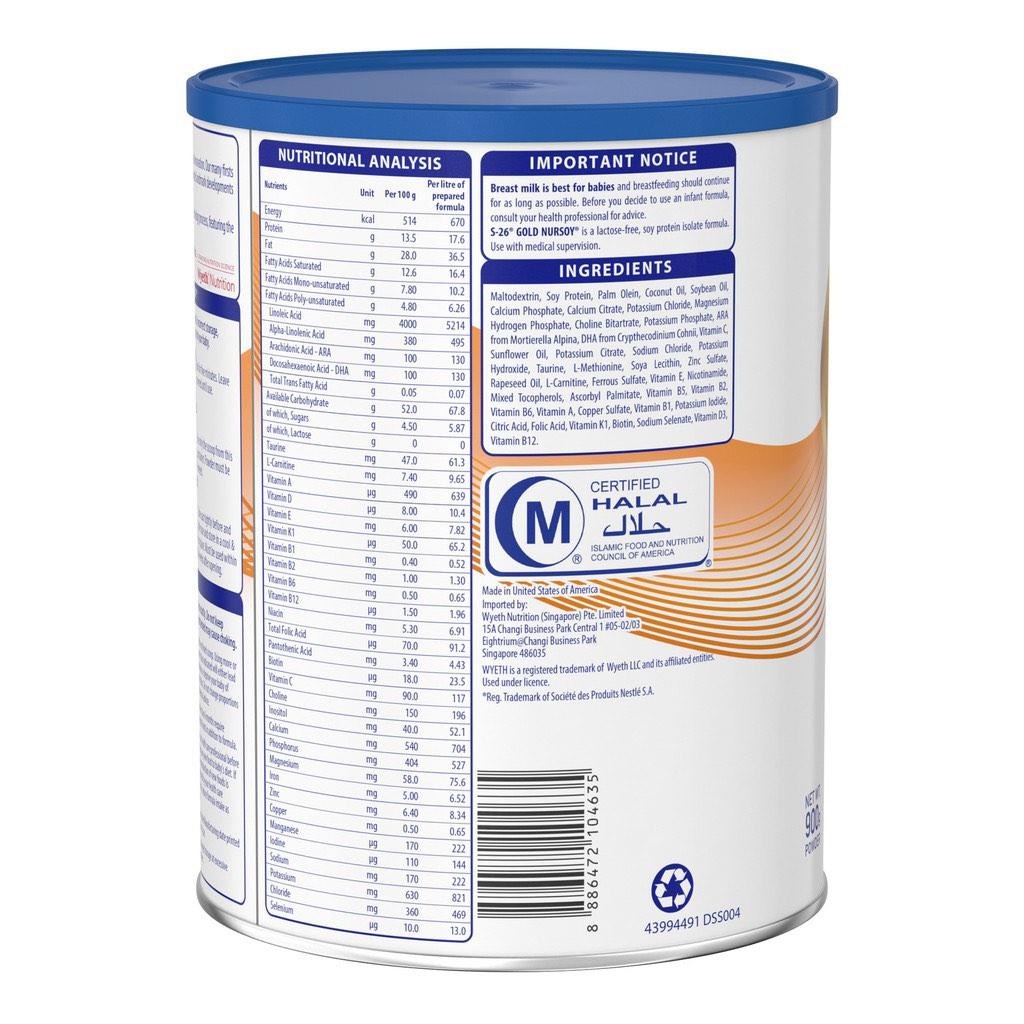 S26 GOLD NURSOY (SOY PROTEIN INFANT FORMULA), Babies & Kids, Nursing