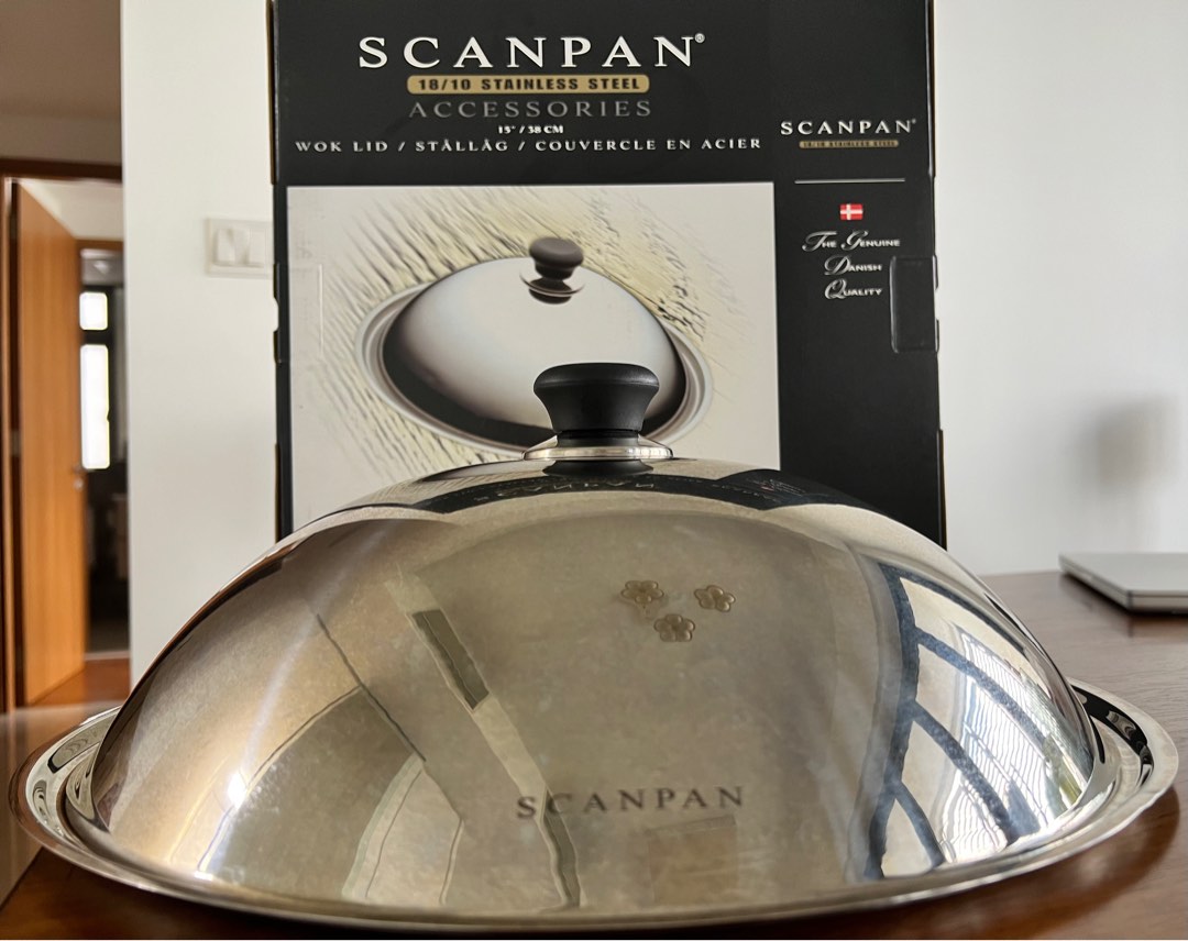 Scanpan 18/10 Stainless Steel Wok Lid, Furniture & Home Living