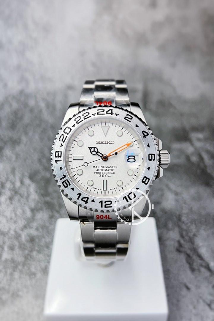 カスタム 弛め MOD WATCH 40mm 銀 シルバー 日付曜日表示有 自動巻