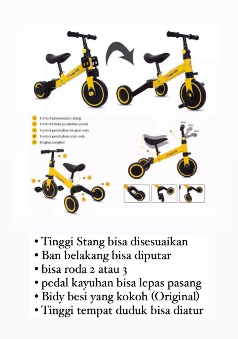 Sepeda balance bike 3 in 1, Bayi & Anak, Mainan & Baby Walker di Carousell