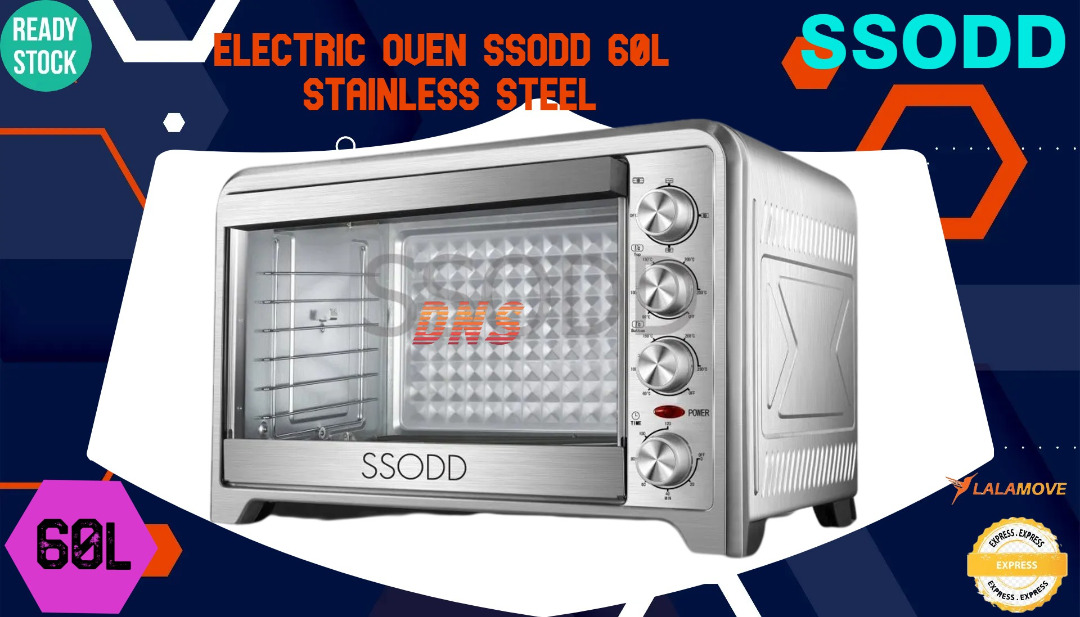 SSODD 60L Electric Oven Whole Chicken Roast Baking Rotisserie, TV