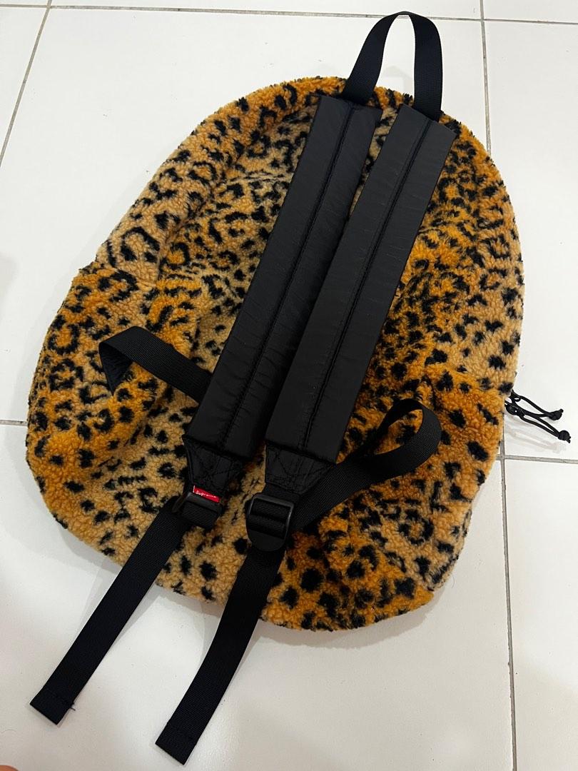 Supreme leopard store fleece backpack