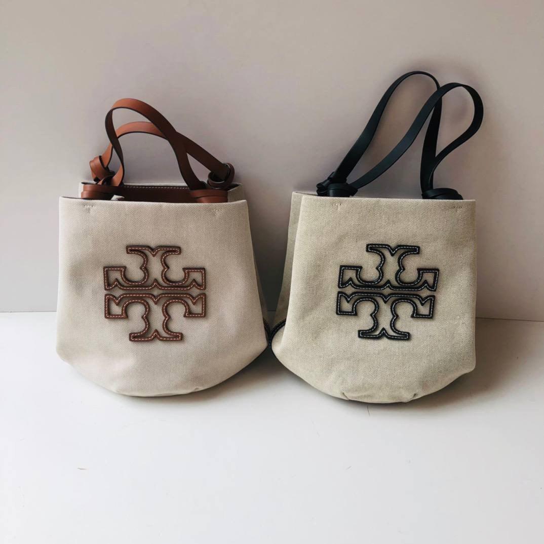 Tory Burch Small Canvas Round Tote, Luxury, Bags & Wallets on Carousell