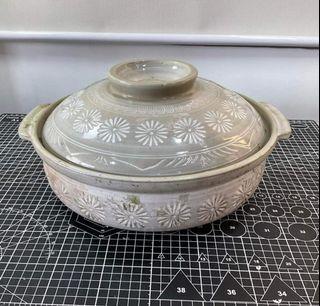 Vintage Collectible Hana Mishima Large Claypot with sign of usage and hairline 12" x 6" inches