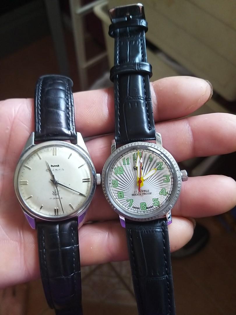 Vintage hand winding watches camy titioni seiko citizen, Men's Fashion