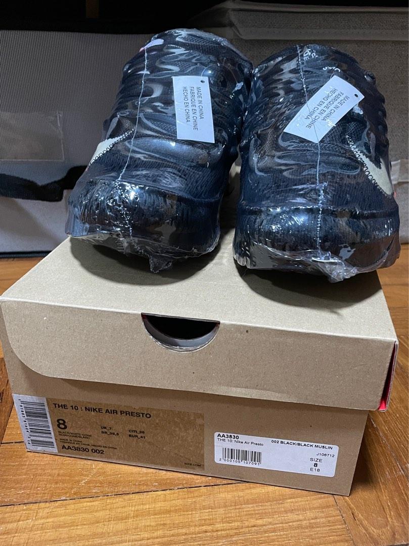 Off-white x 'air presto store black/black-muslin
