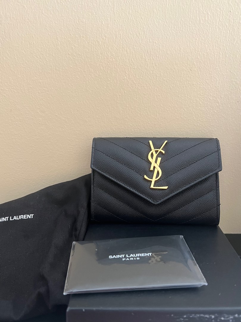 YSL Cassandre Small Envelope Wallet, Luxury, Bags & Wallets on Carousell
