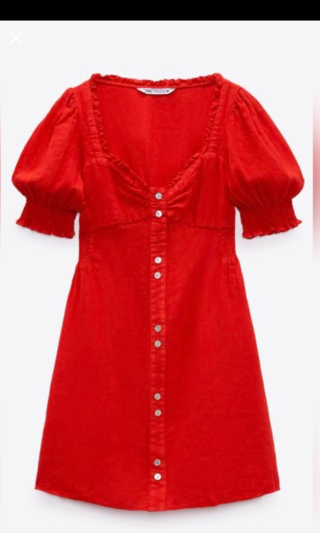 Zara Linen Dress, Women's Fashion, Dresses & Sets, Dresses on Carousell