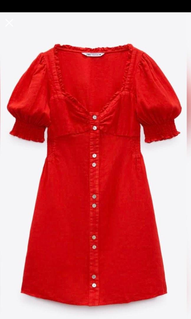 Zara Linen Dress, Women's Fashion, Dresses & Sets, Dresses on Carousell