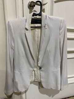 Zara white blazer office look