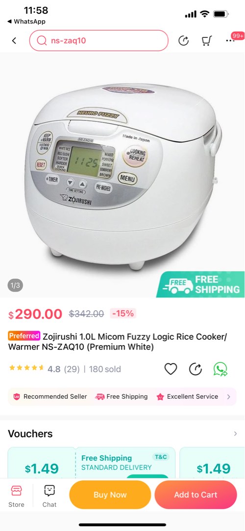 Zojirushi Rice Cooker 1.0L Fuzzy Logic BRAND NEW, TV & Home Appliances