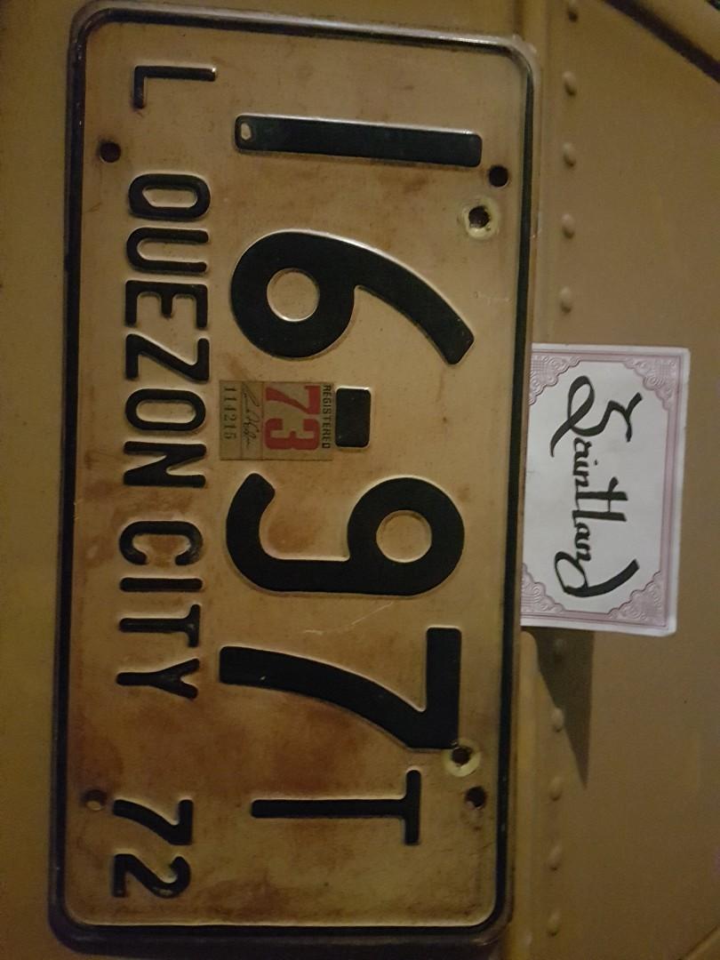 1972 Vintage CAR PLATE Number PHILIPPINES Antique Collectible