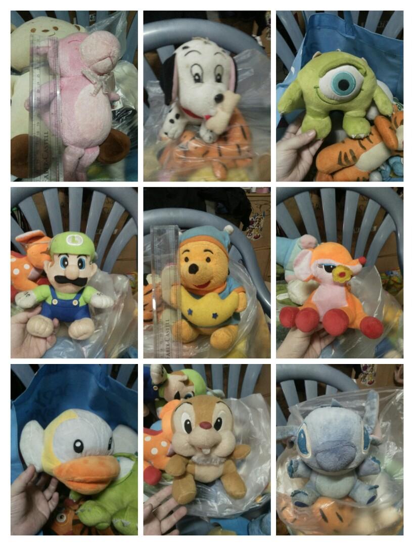 Claw machine stuffed toys (Category: Plushies & Soft Toys) located in Manila. Submitted by rrrrjds (Listing ID 1174965023, Image 2). Description: price is per piece 😊 50p each 5inch. estimated. unbranded. HuLk-sold pooh_sold doraemon-sold floppy bird-sold. needs cleaning.decluttering.