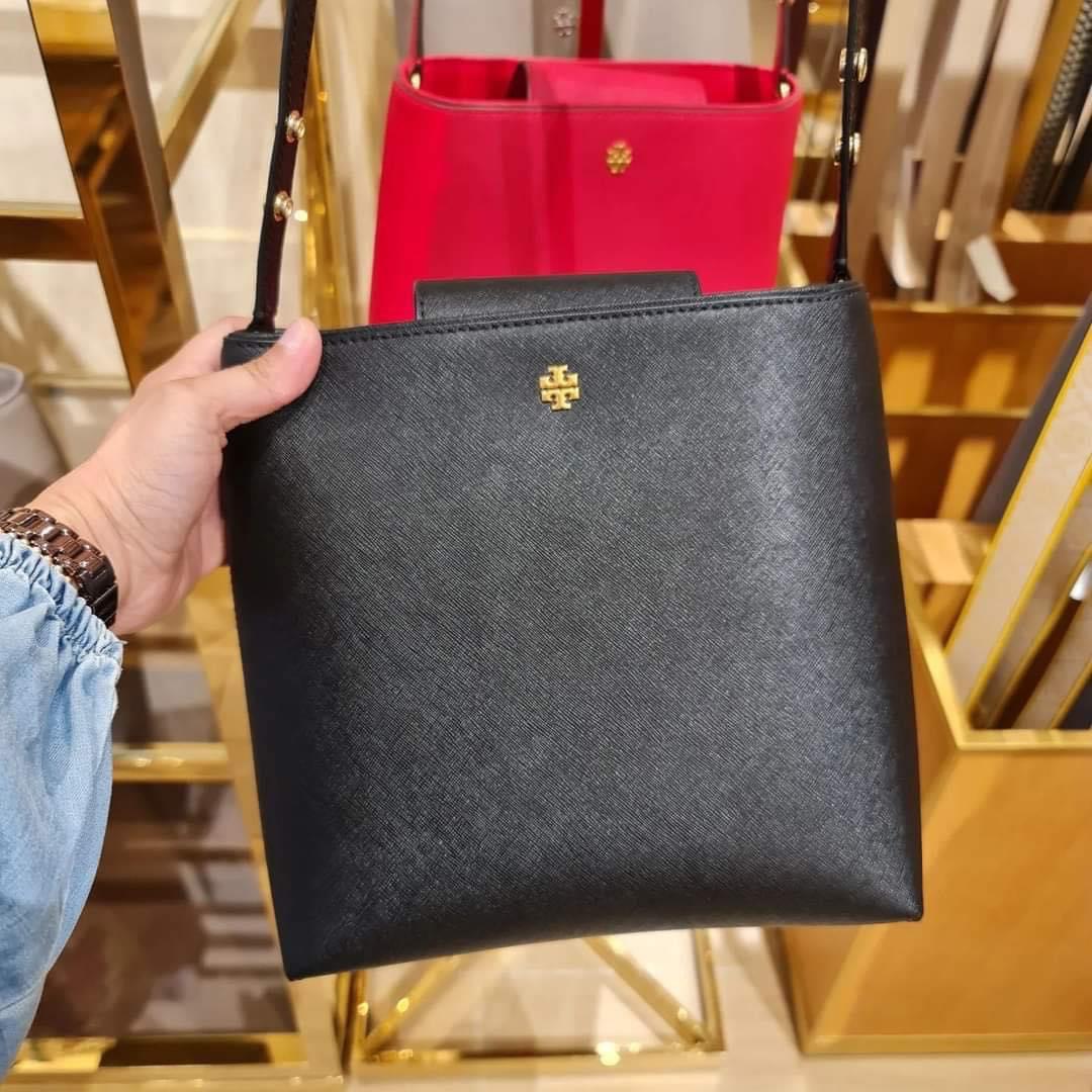 Tory Burch Black Emerson Leather Bucket Bag, Best Price and Reviews