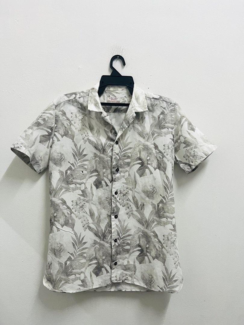 ANN982 zara Man S size printed shortsleeve shirt beach casual