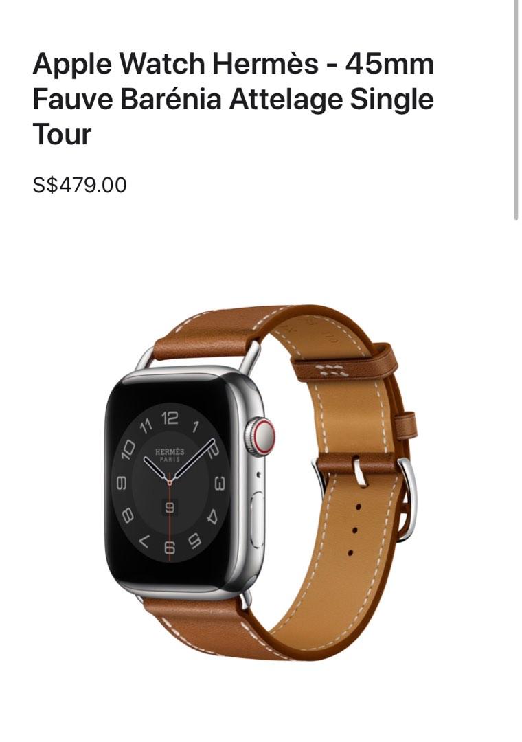 Apple Watch Herm s 45mm Fauve Bar nia Attelage Single Tour