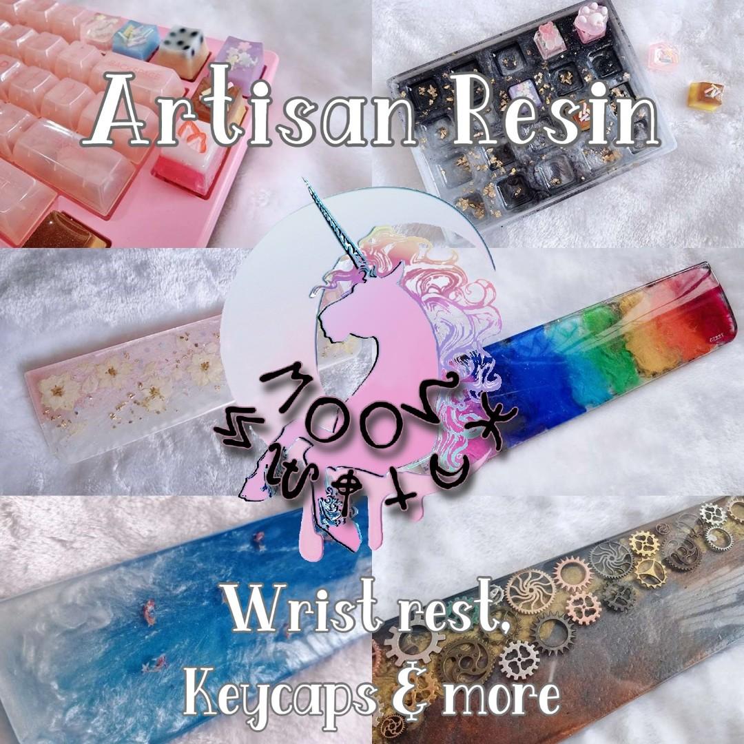 Artisan Custom Resin Wrist Rest, Keycaps, Keycap Tray for keyboard cute