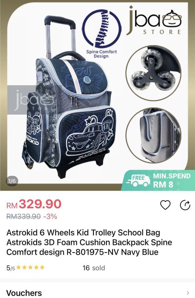 Astrokid 6 Wheels Kid Trolley School Bag