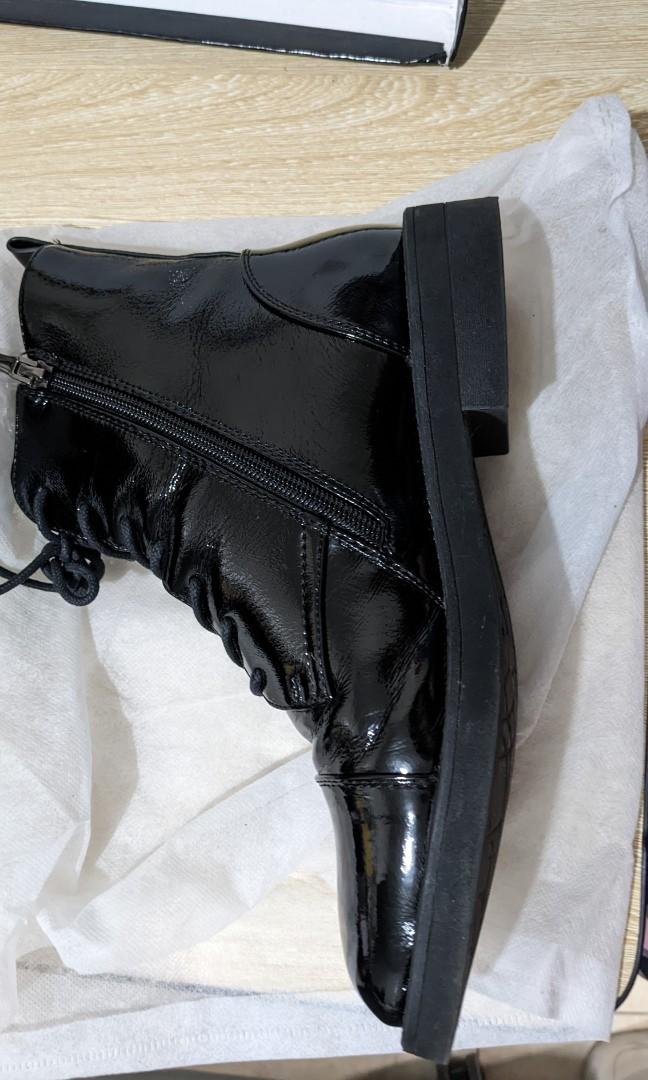 rieker black patent boots