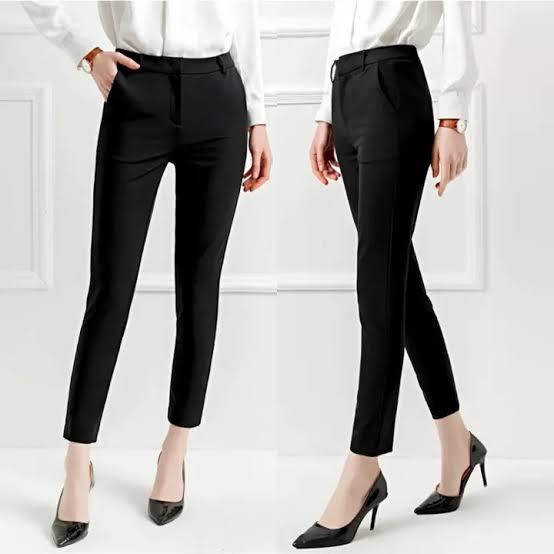 Black Slacks Pants for Ladies Stretchable, Women's Fashion, Bottoms, Other  Bottoms on Carousell