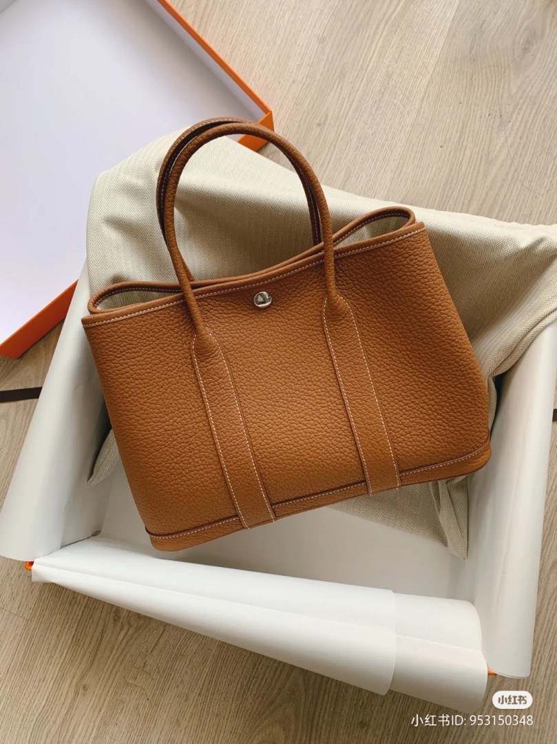 Hermes Vintage Hermes Garden Party ia PM Chocolate Brown
