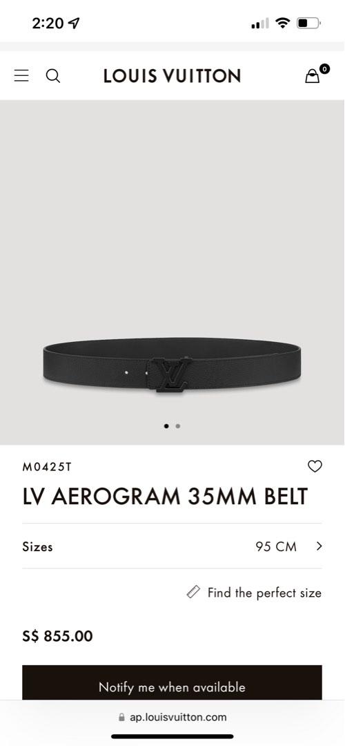 LV Aerogram 35MM Belt Other Leathers - Accessories M0425V
