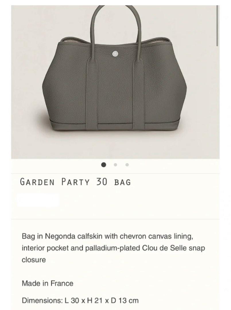 Hermes, Bags, Herms Garden Party 3 Ol Gris Meyer