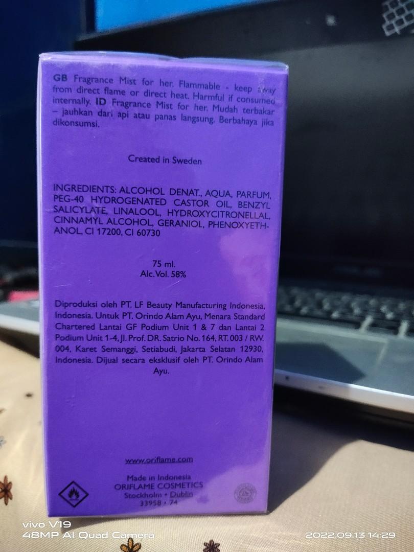 Body Mist Oriflame, Kesehatan & Kecantikan, Parfum, Kuku & Lainnya di