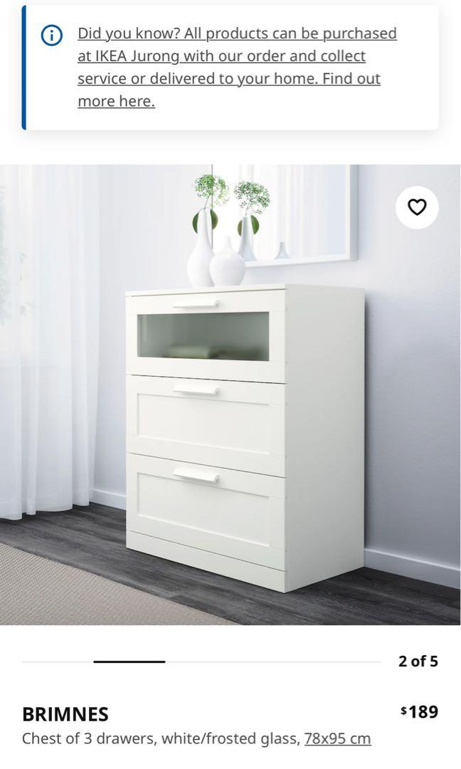 BRIMNES chest of 3 drawer, Furniture & Home Living, Furniture, Shelves