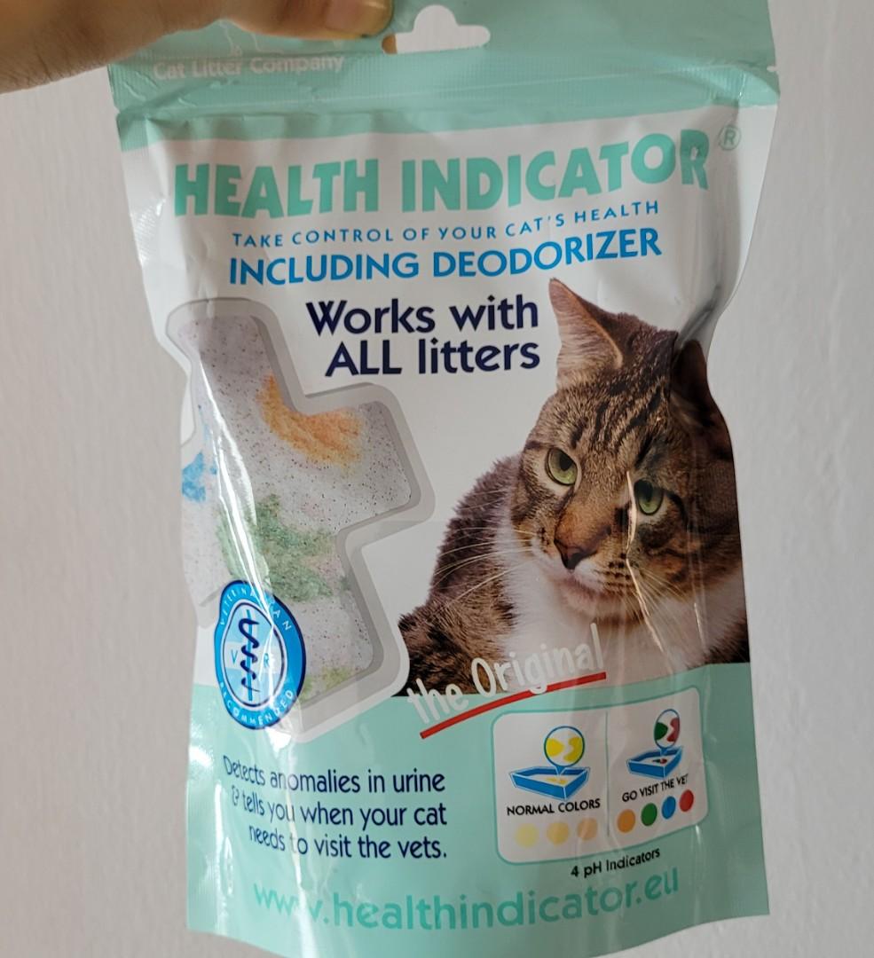 Cat litter box pee deodoriser and urinary health indicator, Pet