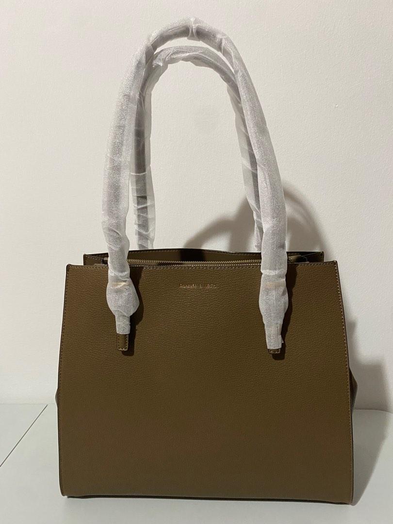 Charles Keith Large Double Handle Tote Bag Khaki Women s Fashion Bags Wallets Tote Bags on Carousell