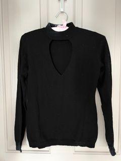 Black knit choker sweater