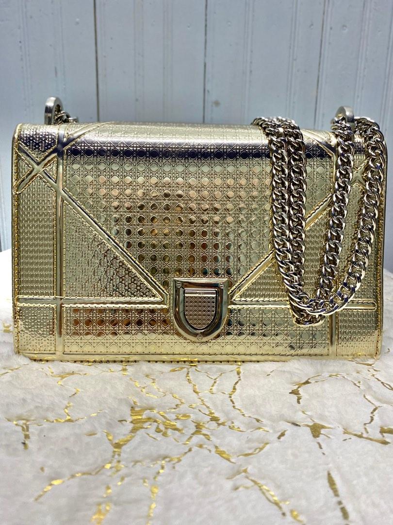 Christian Dior Medium Microcannage Diorama Bag - Metallic Shoulder