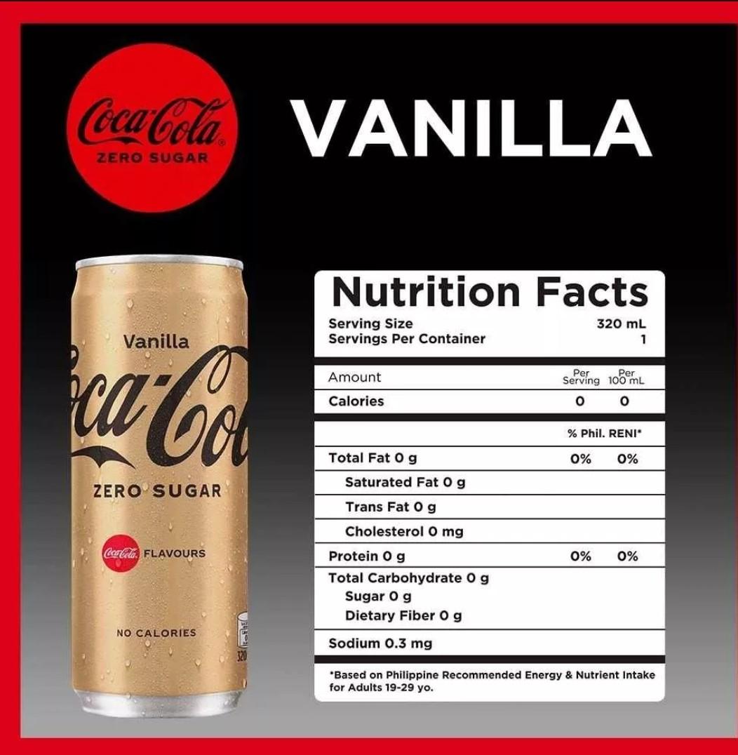 Coke zero Vanilla 320ml Pack of 6, Food & Drinks, Beverages on Carousell