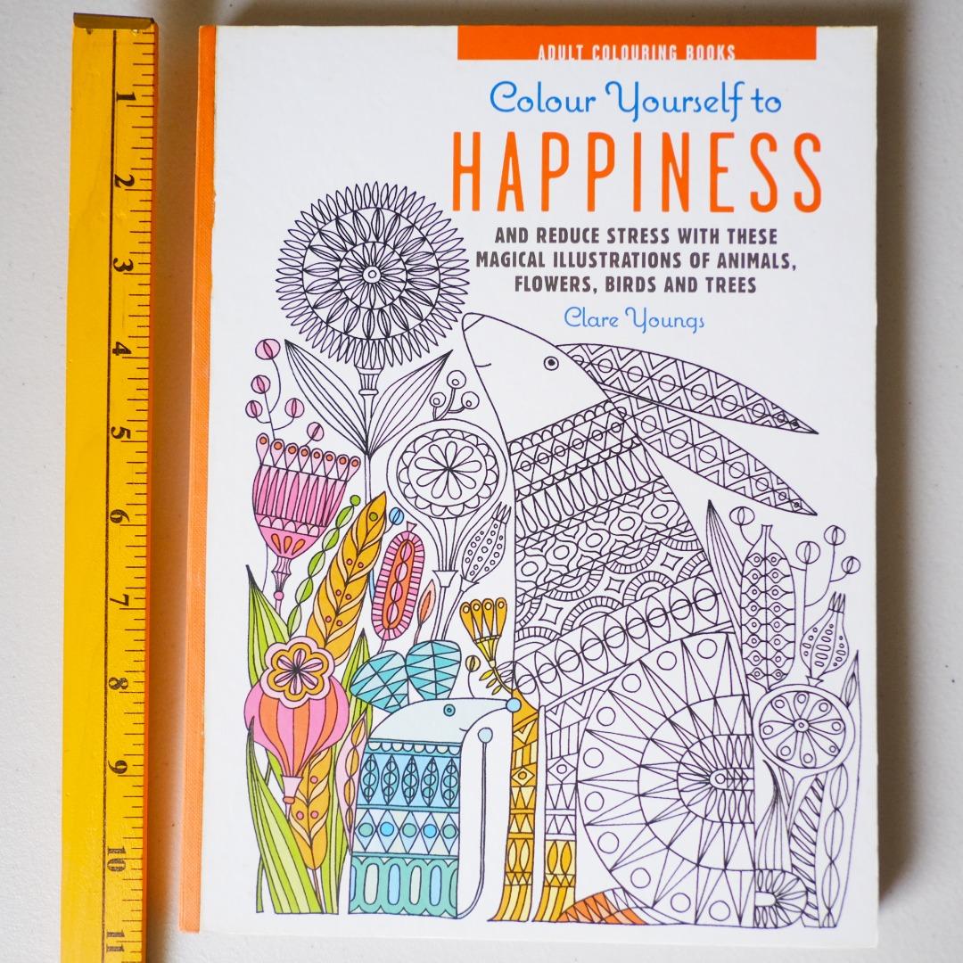 Color Yourself To Happiness Coloring Book (Hardcover), Hobbies & Toys ...