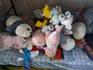 Many big and small Cute soft toys