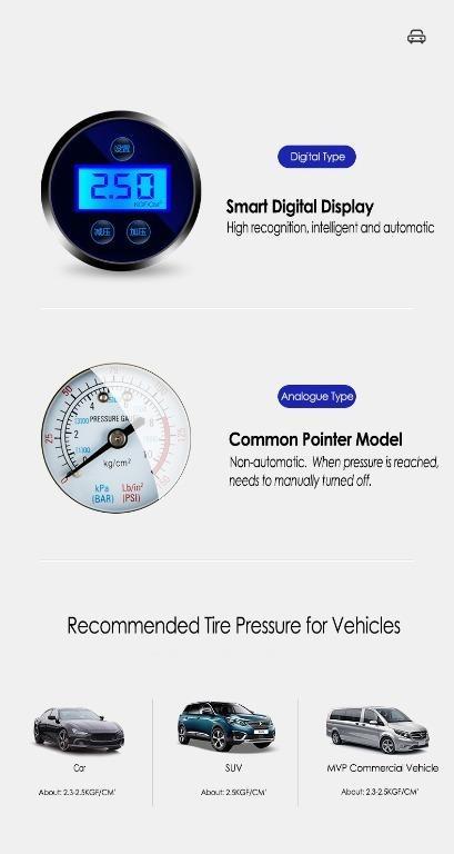 Air Compressor & Tyre Inflator: Analogue