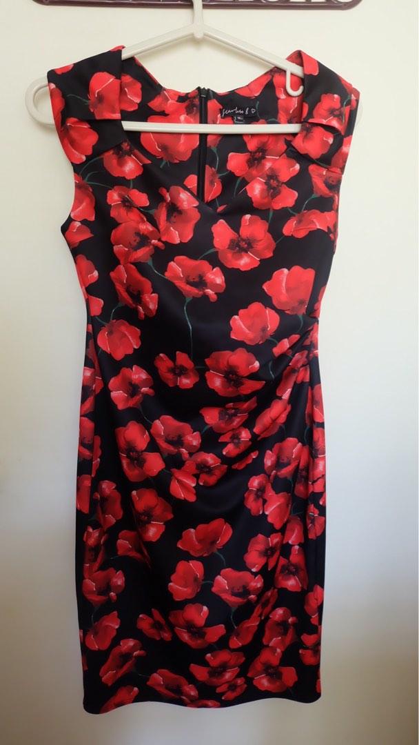 Dorothy Perkins Scarlett B Bodycon Dress Medium Large Red and