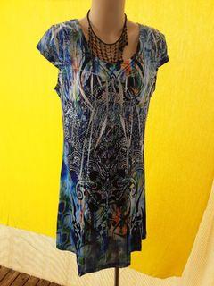 Dress multi colours blue size M by DRESSED BY THREADS