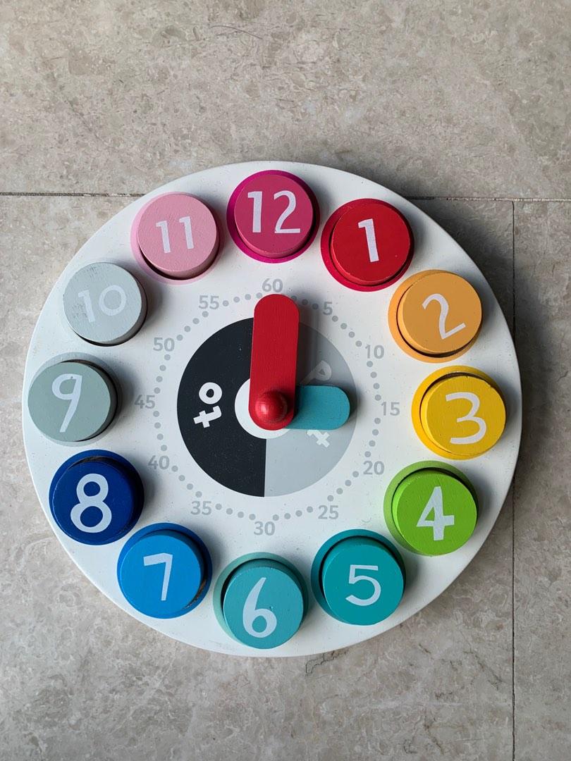 ELC Wooden Teaching Clock, Hobbies & Toys, Toys & Games on Carousell