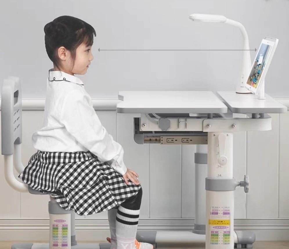 Ergonomic Study table and chair with LED Study lamp, Furniture & Home