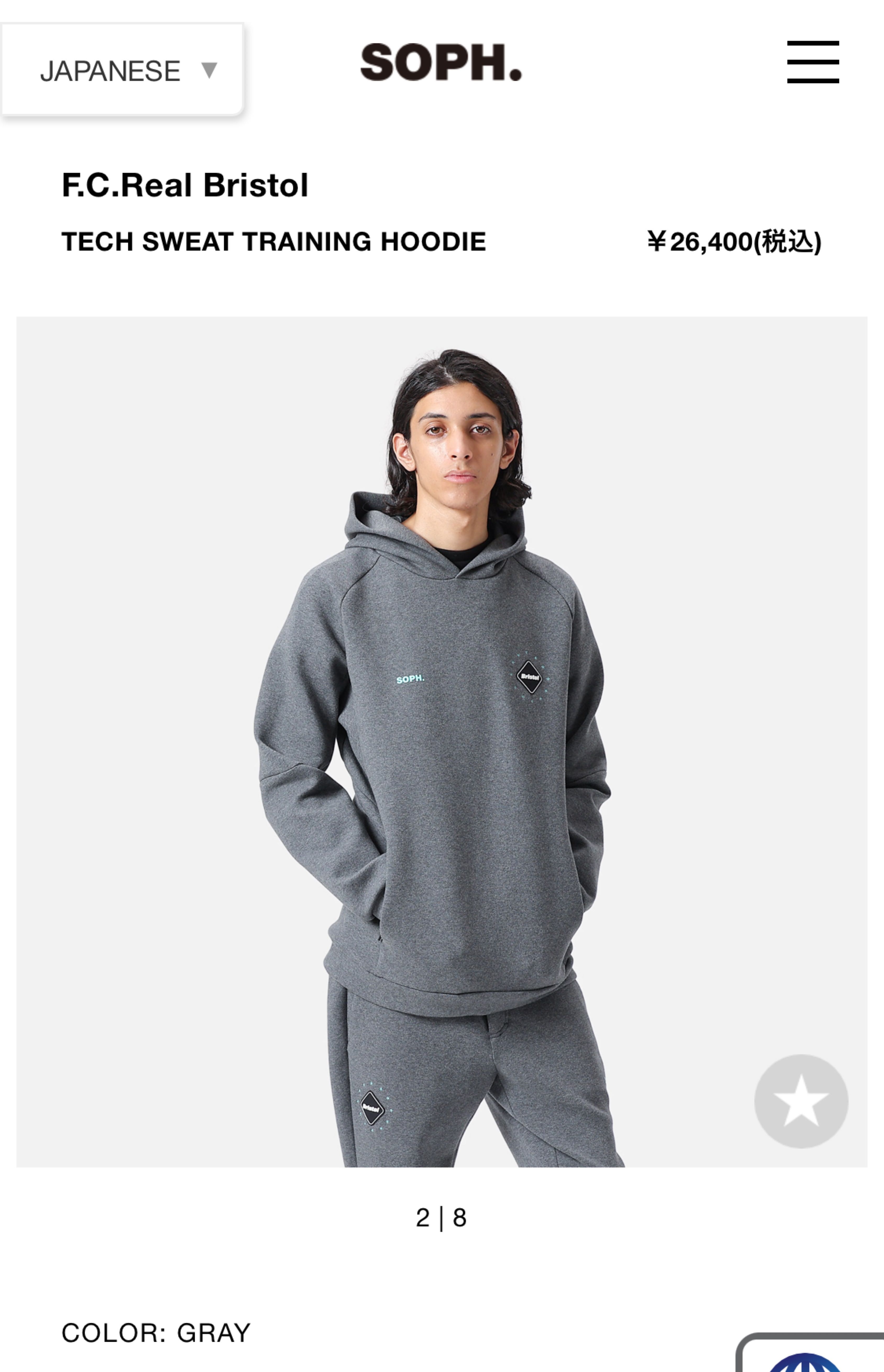 F.C.Real Bristol TECH SWEAT TRAINING HOODIE, 男裝, 運動服裝- Carousell