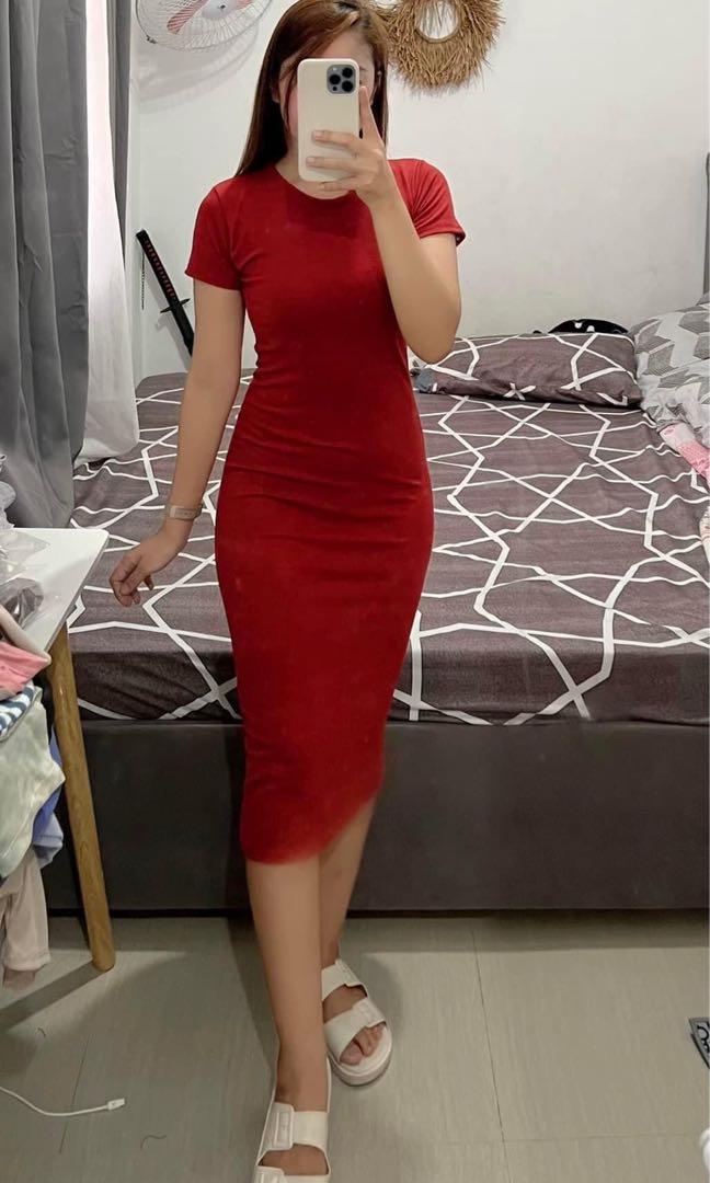 Fitted Long Dress, Women's Fashion 