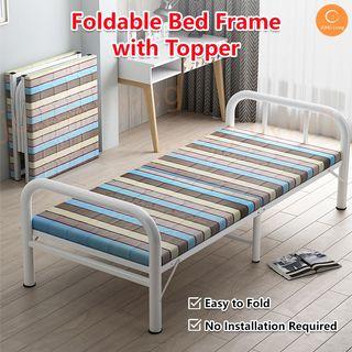 [FREE DELIVERY] Folding Single Bed Simple Portable Home Iron Bed
