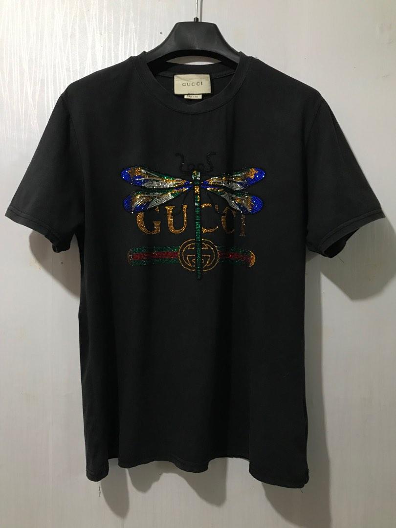 GUCCI ROUNDNECK SHIRT DRAGONFLY FRONT DESIGN Men s Fashion Tops