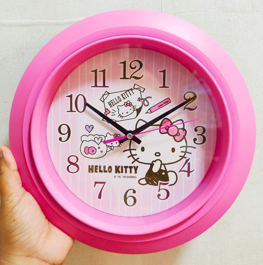 Hello Kitty Wall Clock 10" Sanrio, Furniture & Home Living, Home Decor