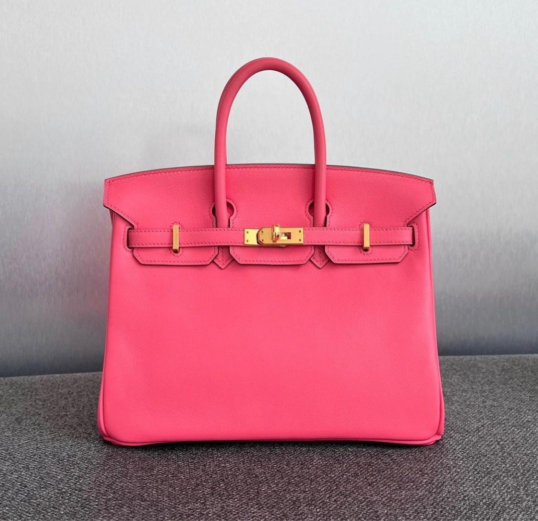 Hermes Birkin 25 Rose Azalee Swift Ghw, Luxury, Bags & Wallets on Carousell