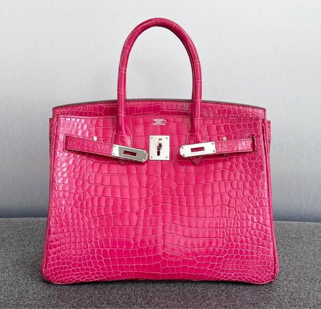 AUTHENTIC HERMES BIRKIN30 - PINK CROCODILE LEATHER!, Luxury, Bags & Wallets  on Carousell