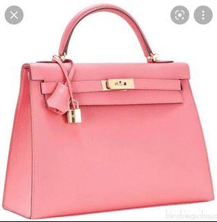 Hermes Kelly 32 Flamingo with GHW