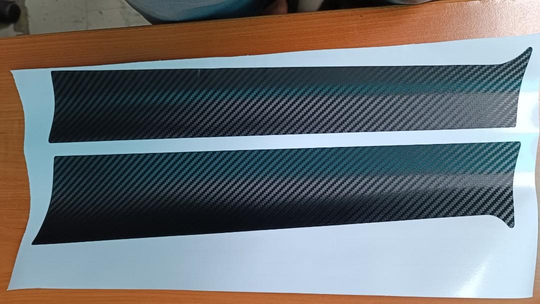 Honda vezel, Hrv carbon 4 piece door bowl die cut n door pillar vinyl sticker, Car Accessories